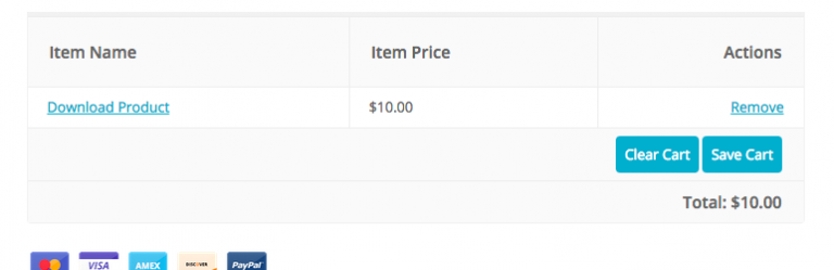 Easy Digital Downloads – Clear Cart