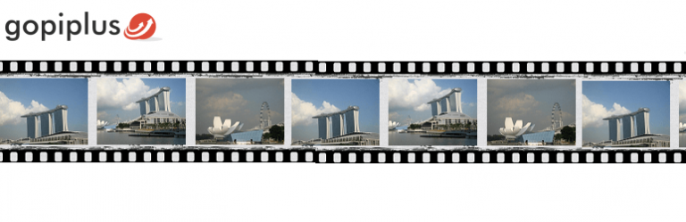 Image horizontal reel scroll slideshow