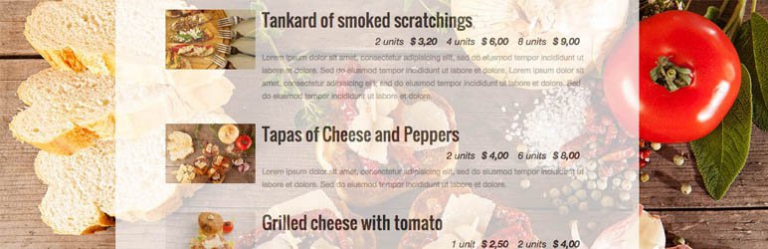 Quick Restaurant Menu