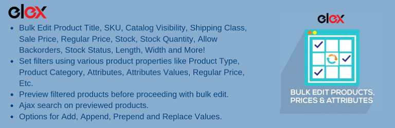 ELEX WooCommerce Advanced Bulk Edit Products, Prices & Attributes