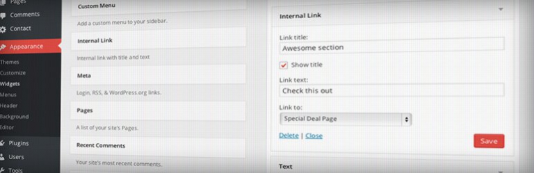 Internal Link Widget