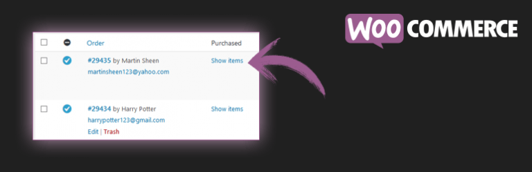 Purchased Items Column for WooCommerce Orders