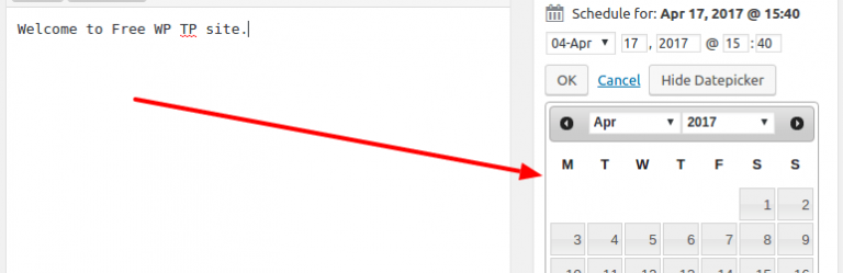 Publish Date DatePicker