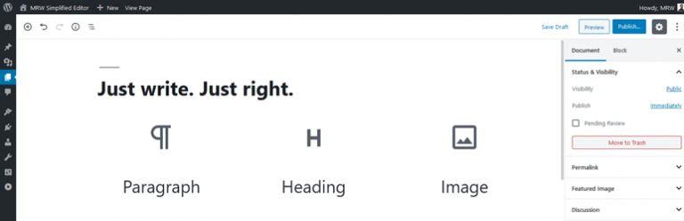 MRW Simplified Editor