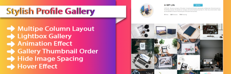 Stylish Profile Gallery – WordPress Gallery, Custom Profile