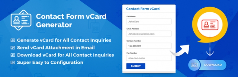 Contact Form vCard Generator