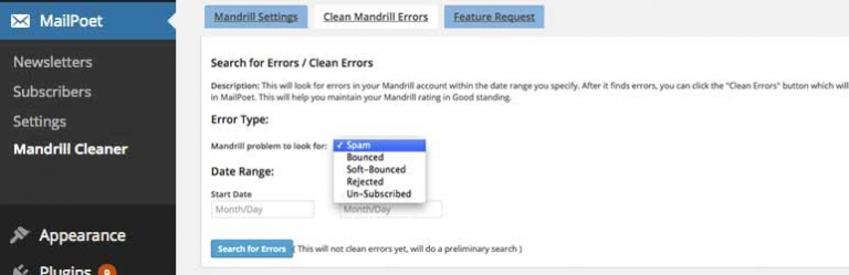 MailPoet Newsletters – Mandrill Spam and Bounce Cleaner