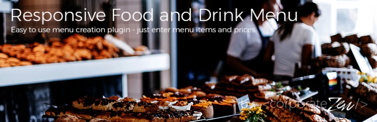 Responsive Food and Drink Menu