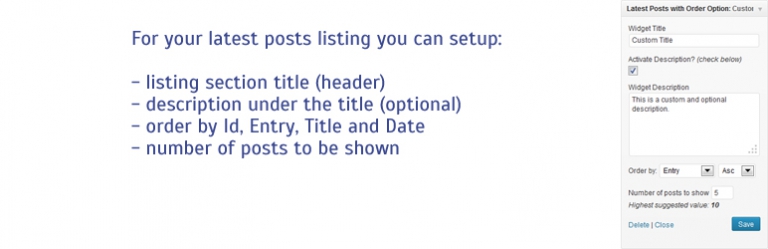 Latest Posts with Order Option
