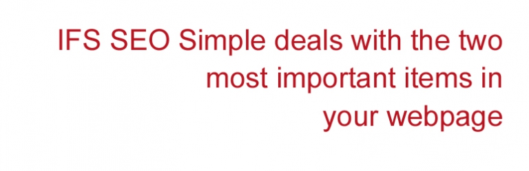 Plugin Name: IFS Seo Simple