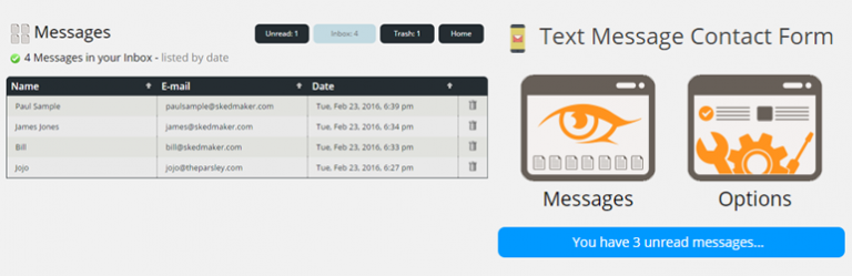 Text Message Contact Form