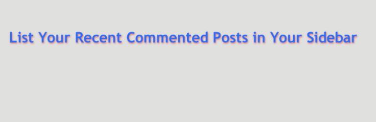 Recent Commented Posts