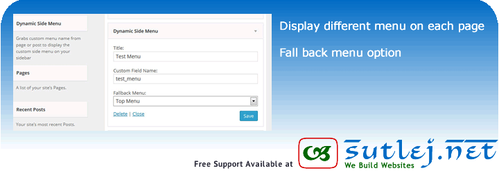 Dynamic Sidebar Menu