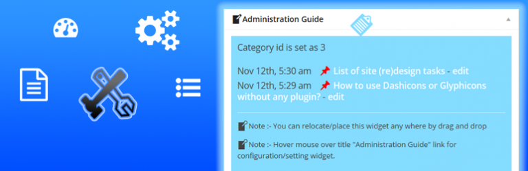 Admin Guide Dashboard Widget