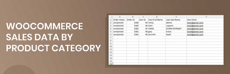 WooCommerce Sales Data by Product Category