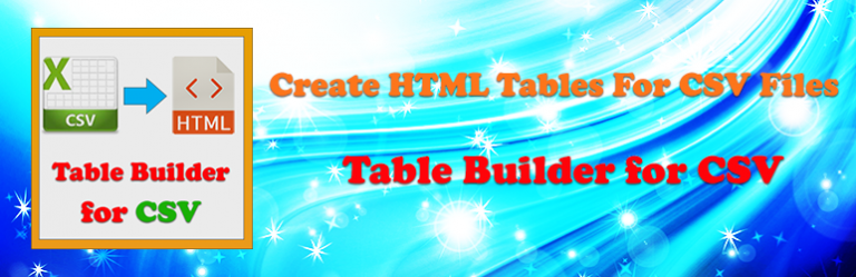 Table Builder for CSV