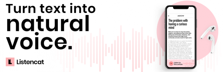 Natural sounding text to speech app – Listencat